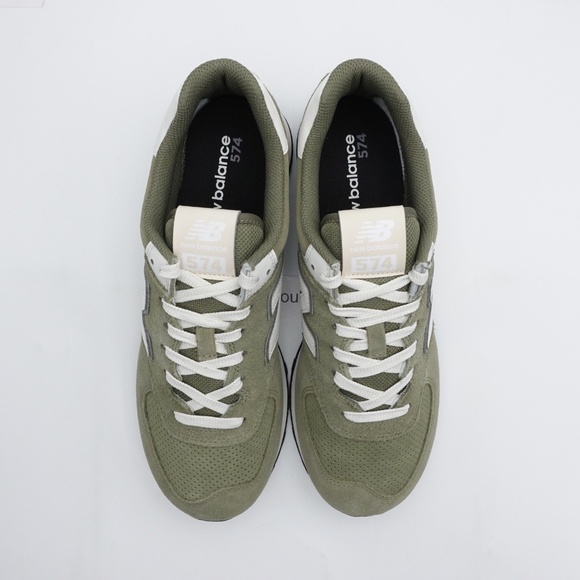 NEW Size 9.5 Men's New Balance 574 Sneakers U574GCE Dark Olivine/Sea Salt - Picture 5 of 7